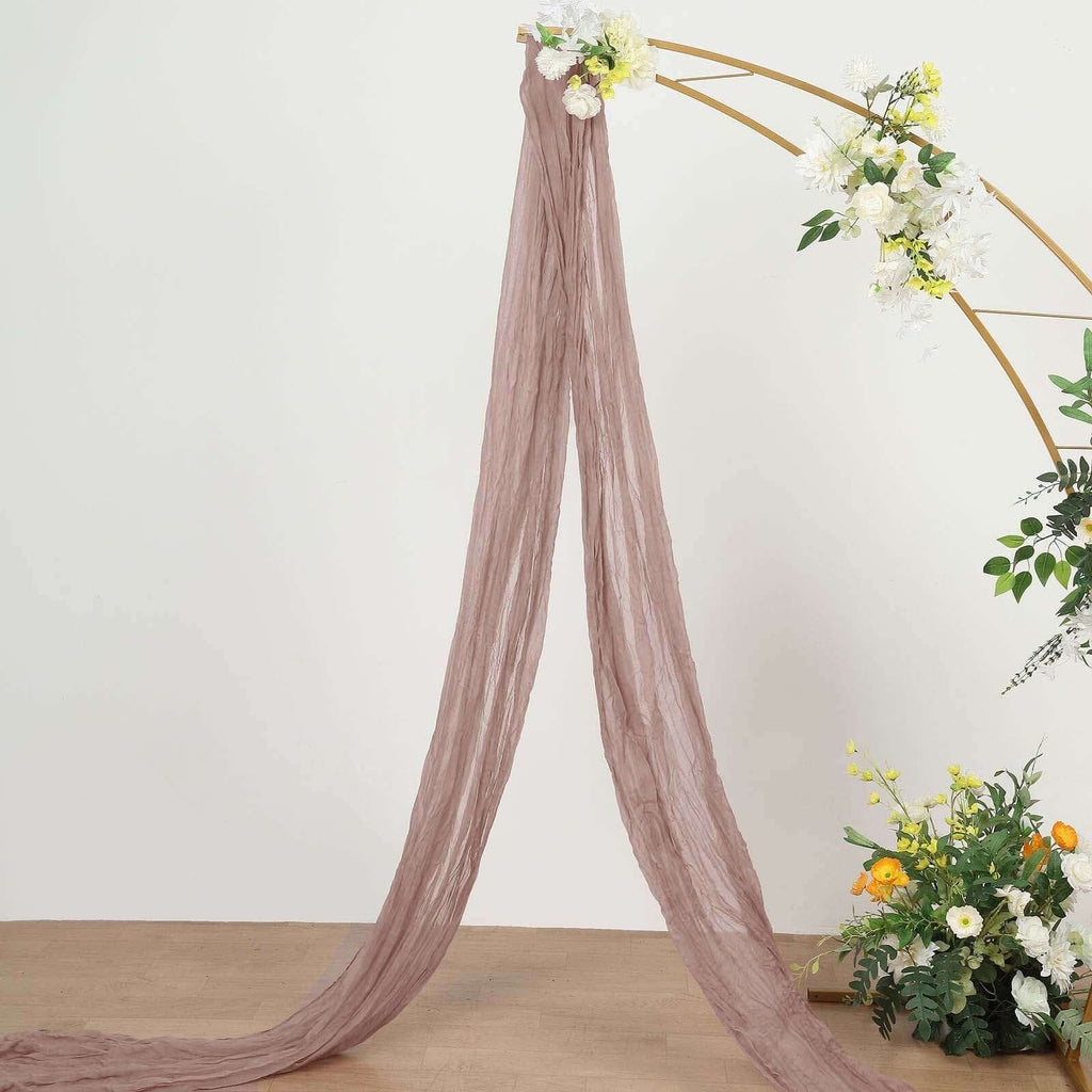 20ft Dusty Rose Gauze Cheesecloth Fabric Wedding Arch Drapery, Window Scarf Valance, Boho Decor Arbor Curtain Panel - Bell Racket Store