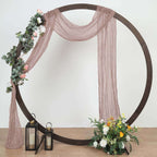 20ft Dusty Rose Gauze Cheesecloth Fabric Wedding Arch Drapery, Window Scarf Valance, Boho Decor Arbor Curtain Panel - Bell Racket Store