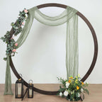20ft Dusty Sage Green Gauze Cheesecloth Fabric Wedding Arch Drapery, Window Scarf Valance, Boho Decor Arbor Curtain Panel - Bell Racket Store