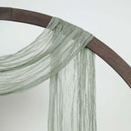 20ft Dusty Sage Green Gauze Cheesecloth Fabric Wedding Arch Drapery, Window Scarf Valance, Boho Decor Arbor Curtain Panel - Bell Racket Store