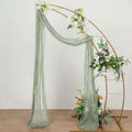 20ft Dusty Sage Green Gauze Cheesecloth Fabric Wedding Arch Drapery, Window Scarf Valance, Boho Decor Arbor Curtain Panel - Bell Racket Store