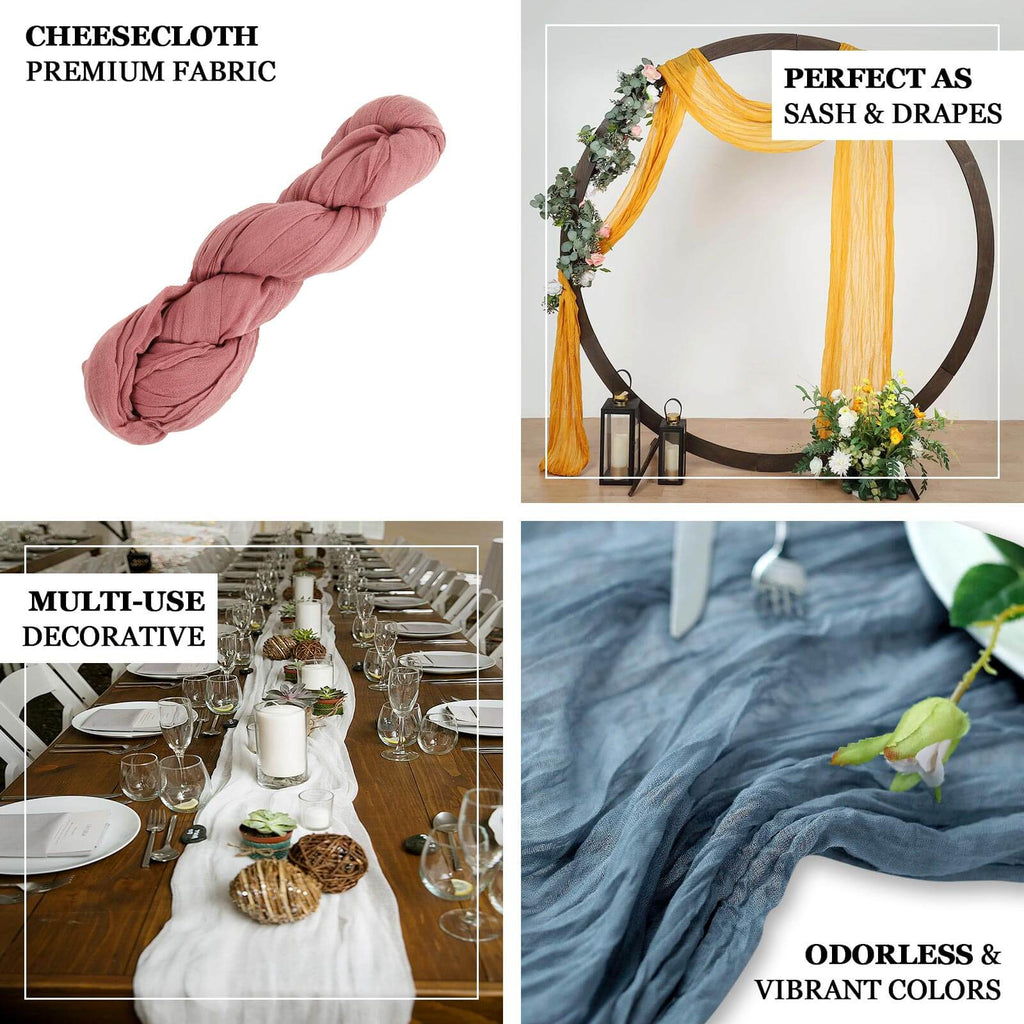 20ft Gold Gauze Cheesecloth Fabric Wedding Arch Drapery, Window Scarf Valance, Boho Decor Arbor Curtain Panel - Bell Racket Store