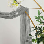 20ft Gray Gauze Cheesecloth Fabric Wedding Arch Drapery, Window Scarf Valance, Boho Decor Arbor Curtain Panel - Bell Racket Store
