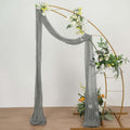 20ft Gray Gauze Cheesecloth Fabric Wedding Arch Drapery, Window Scarf Valance, Boho Decor Arbor Curtain Panel - Bell Racket Store