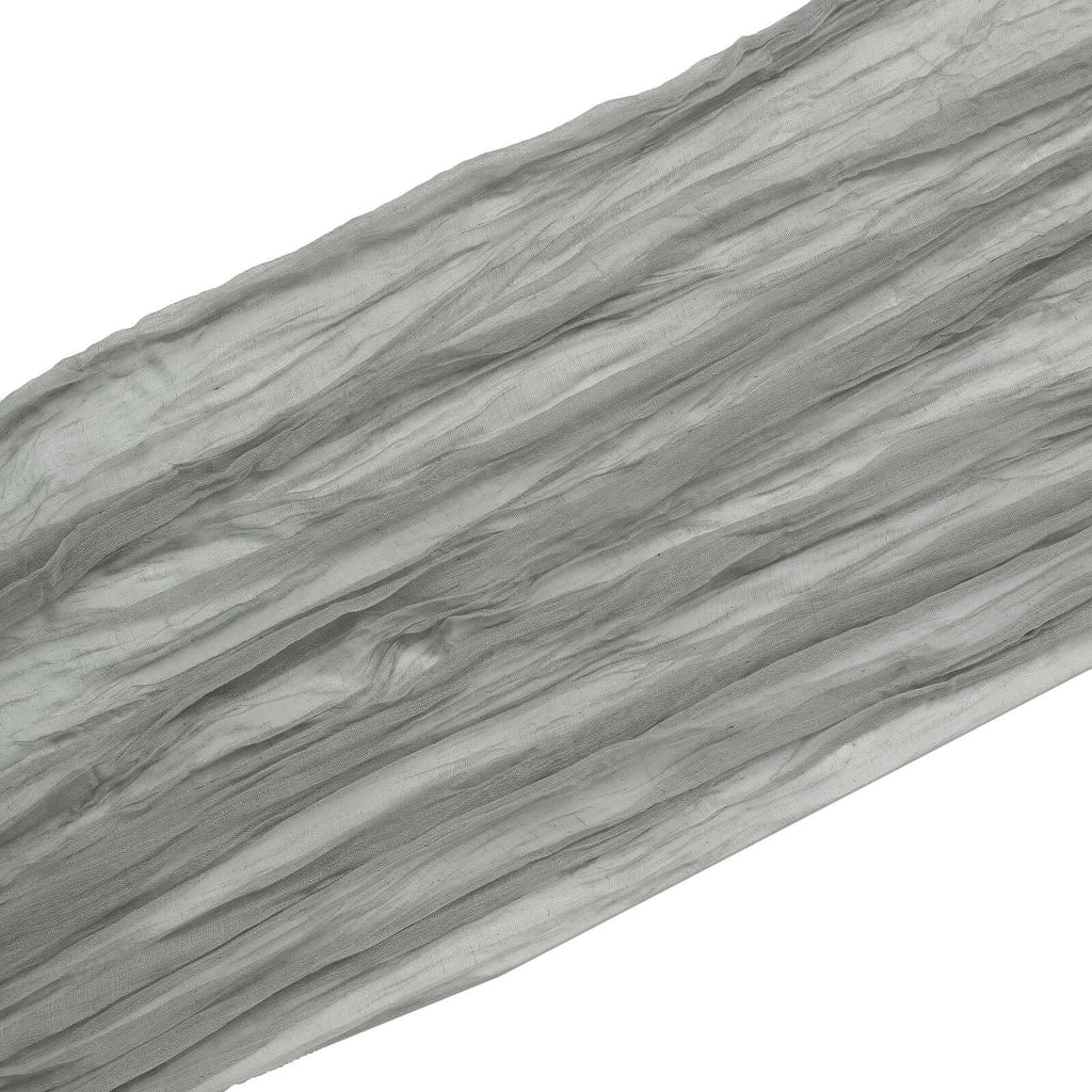 20ft Gray Gauze Cheesecloth Fabric Wedding Arch Drapery, Window Scarf Valance, Boho Decor Arbor Curtain Panel - Bell Racket Store