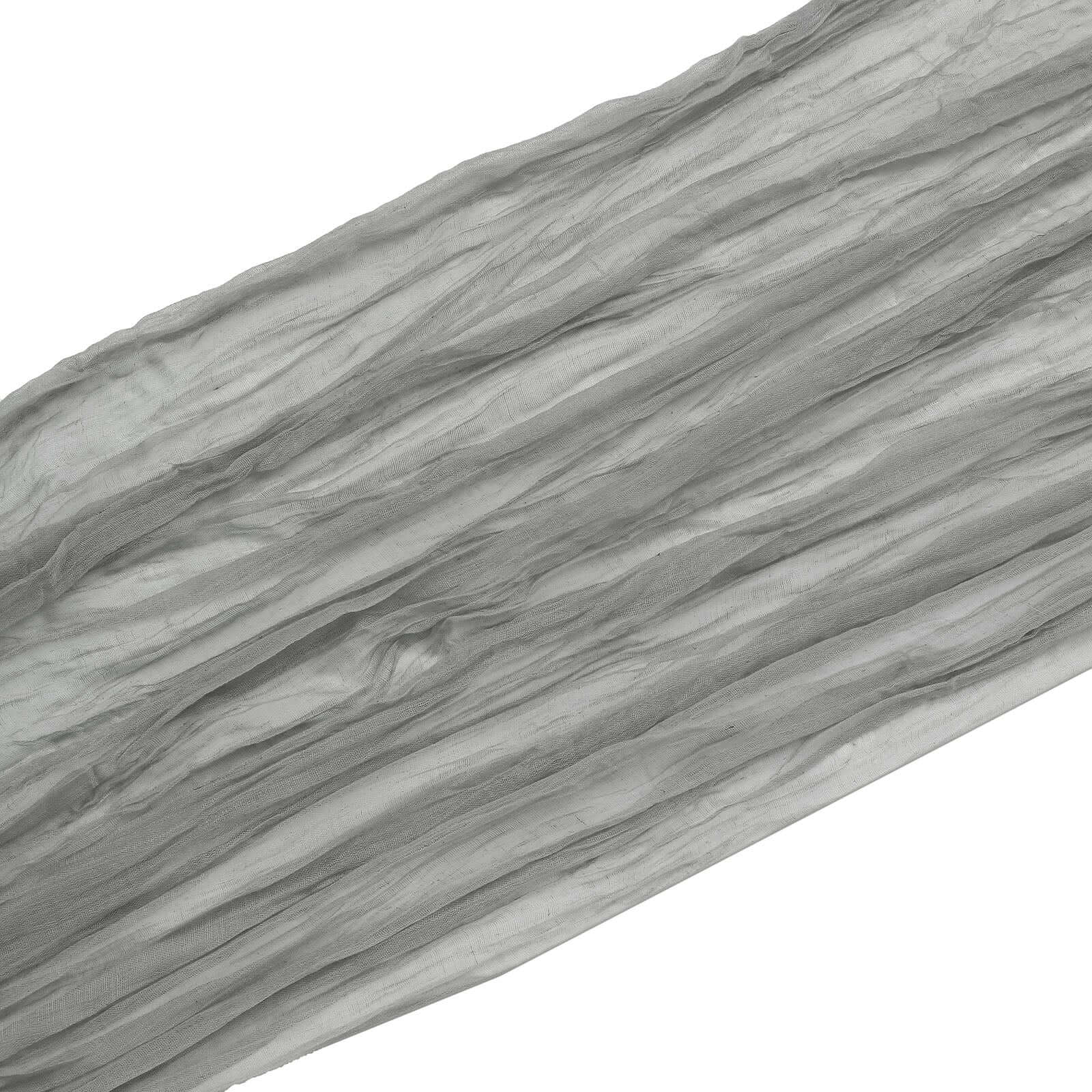 20ft Gray Gauze Cheesecloth Fabric Wedding Arch Drapery, Window Scarf Valance, Boho Decor Arbor Curtain Panel - Bell Racket Store