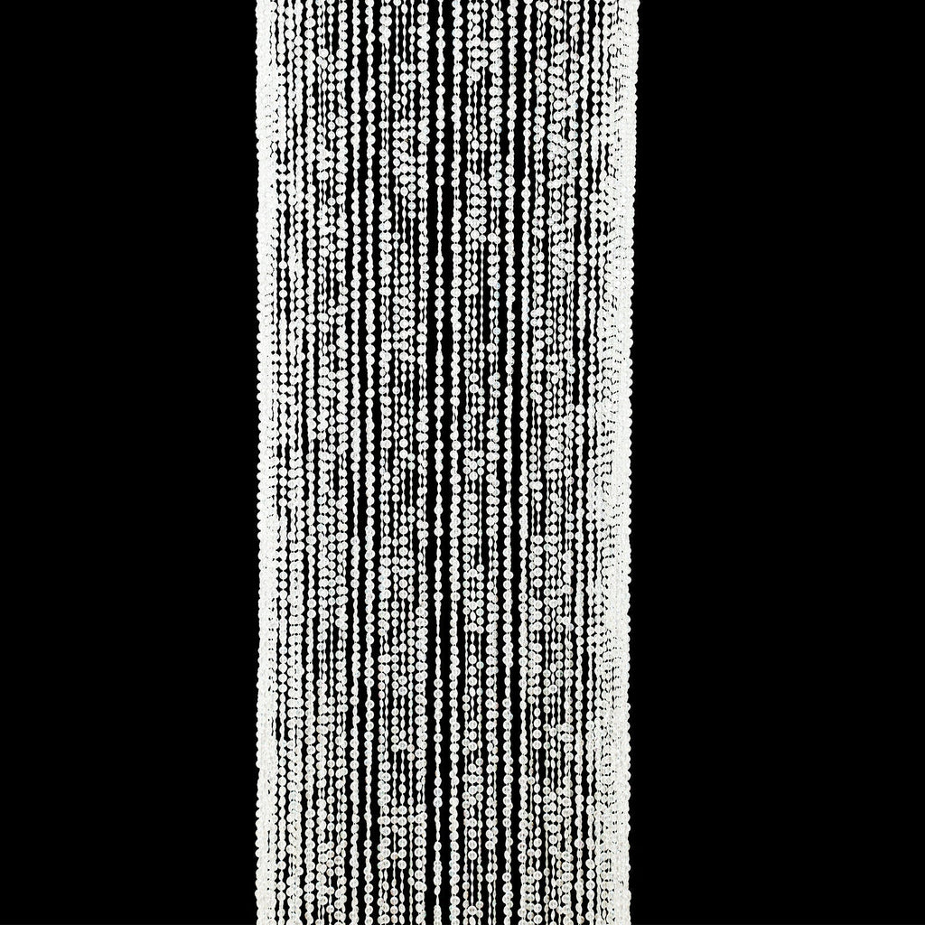 20ft Hanging Beaded Crystal Column Chandelier, Tall Beads Curtain Round with Silver Metal Hoop and Hanging Chain - Bell Racket Store