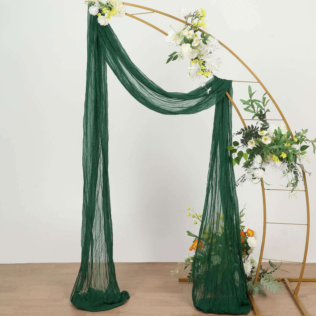 20ft Hunter Emerald Green Gauze Cheesecloth Fabric Wedding Arch Drapery, Window Scarf Valance, Boho Decor Arbor Curtain Panel - Bell Racket Store