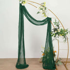 20ft Hunter Emerald Green Gauze Cheesecloth Fabric Wedding Arch Drapery, Window Scarf Valance, Boho Decor Arbor Curtain Panel - Bell Racket Store