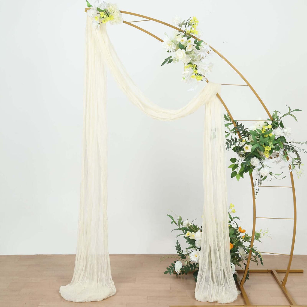 20ft Ivory Gauze Cheesecloth Fabric Wedding Arch Drapery, Window Scarf Valance, Boho Decor Arbor Curtain Panel - Bell Racket Store