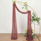 20ft Mauve Cinnamon Rose Gauze Cheesecloth Fabric Wedding Arch Drapery, Window Scarf Valance, Boho Decor Arbor Curtain Panel - Bell Racket Store