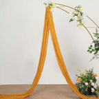 20ft Mustard Yellow Gauze Cheesecloth Fabric Wedding Arch Drapery, Window Scarf Valance, Boho Decor Arbor Curtain Panel - Bell Racket Store