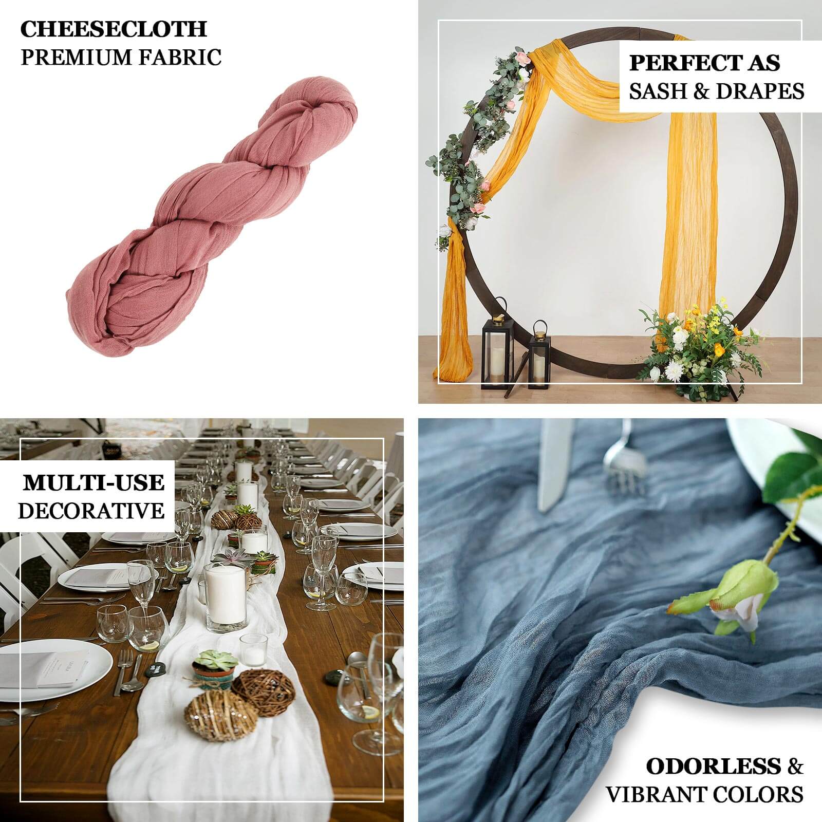 20ft Mustard Yellow Gauze Cheesecloth Fabric Wedding Arch Drapery, Window Scarf Valance, Boho Decor Arbor Curtain Panel - Bell Racket Store