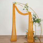 20ft Mustard Yellow Gauze Cheesecloth Fabric Wedding Arch Drapery, Window Scarf Valance, Boho Decor Arbor Curtain Panel - Bell Racket Store