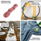 20ft Natural Gauze Cheesecloth Fabric Wedding Arch Drapery, Window Scarf Valance, Boho Decor Arbor Curtain Panel - Bell Racket Store