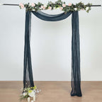 20ft Navy Blue Gauze Cheesecloth Fabric Wedding Arch Drapery, Window Scarf Valance, Boho Decor Arbor Curtain Panel - Bell Racket Store