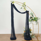 20ft Navy Blue Gauze Cheesecloth Fabric Wedding Arch Drapery, Window Scarf Valance, Boho Decor Arbor Curtain Panel - Bell Racket Store