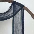 20ft Navy Blue Gauze Cheesecloth Fabric Wedding Arch Drapery, Window Scarf Valance, Boho Decor Arbor Curtain Panel - Bell Racket Store