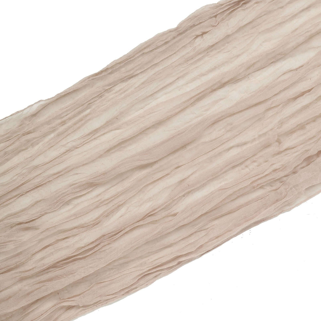 20ft Nude Beige Gauze Cheesecloth Fabric Wedding Arch Drapery, Window Scarf Valance, Boho Decor Arbor Curtain Panel - Bell Racket Store