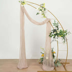 20ft Nude Beige Gauze Cheesecloth Fabric Wedding Arch Drapery, Window Scarf Valance, Boho Decor Arbor Curtain Panel - Bell Racket Store