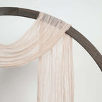 20ft Nude Beige Gauze Cheesecloth Fabric Wedding Arch Drapery, Window Scarf Valance, Boho Decor Arbor Curtain Panel - Bell Racket Store