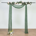 20ft Olive Green Gauze Cheesecloth Fabric Wedding Arch Drapery, Window Scarf Valance, Boho Decor Arbor Curtain Panel - Bell Racket Store