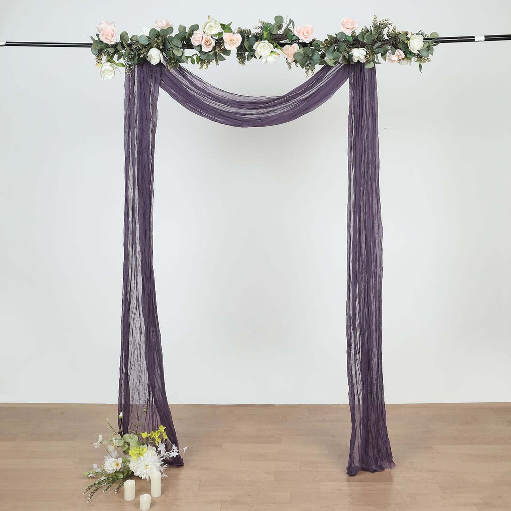 20ft Purple Gauze Cheesecloth Fabric Wedding Arch Drapery, Window Scarf Valance, Boho Decor Arbor Curtain Panel - Bell Racket Store