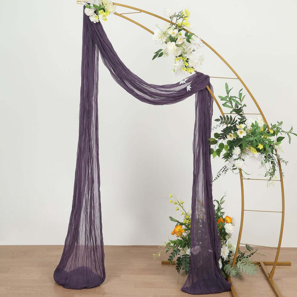 20ft Purple Gauze Cheesecloth Fabric Wedding Arch Drapery, Window Scarf Valance, Boho Decor Arbor Curtain Panel - Bell Racket Store