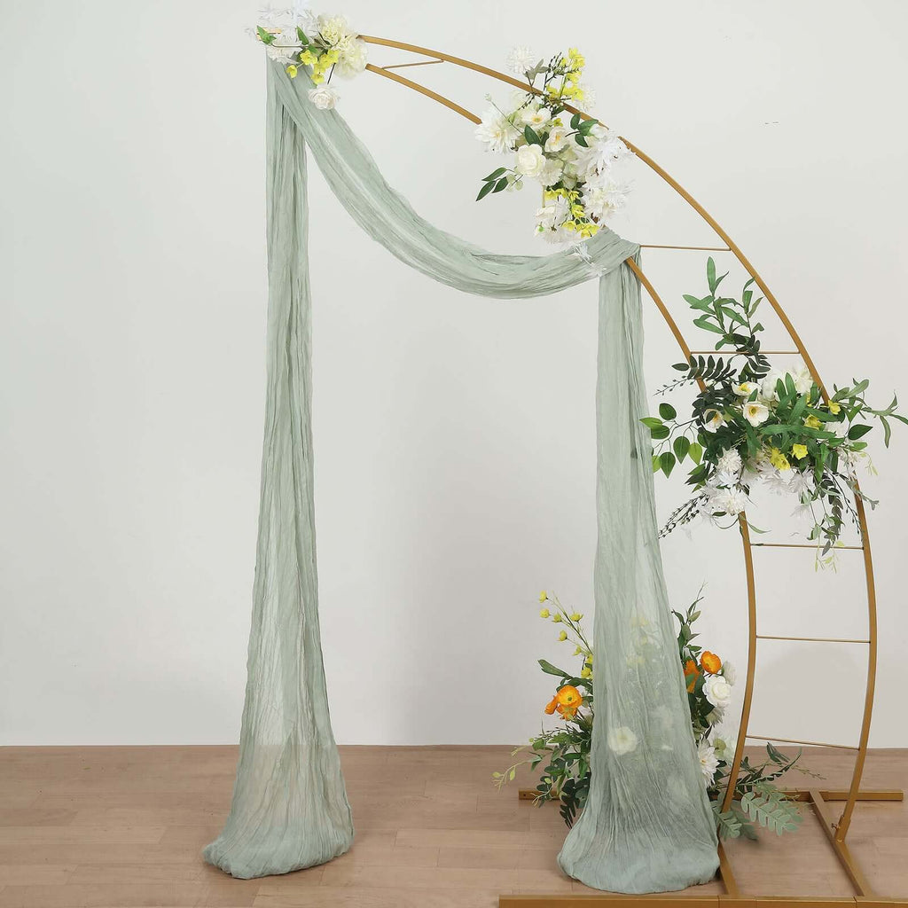 20ft Sage Green Gauze Cheesecloth Fabric Wedding Arch Drapery, Window Scarf Valance, Boho Decor Arbor Curtain Panel - Bell Racket Store