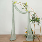 20ft Sage Green Gauze Cheesecloth Fabric Wedding Arch Drapery, Window Scarf Valance, Boho Decor Arbor Curtain Panel - Bell Racket Store