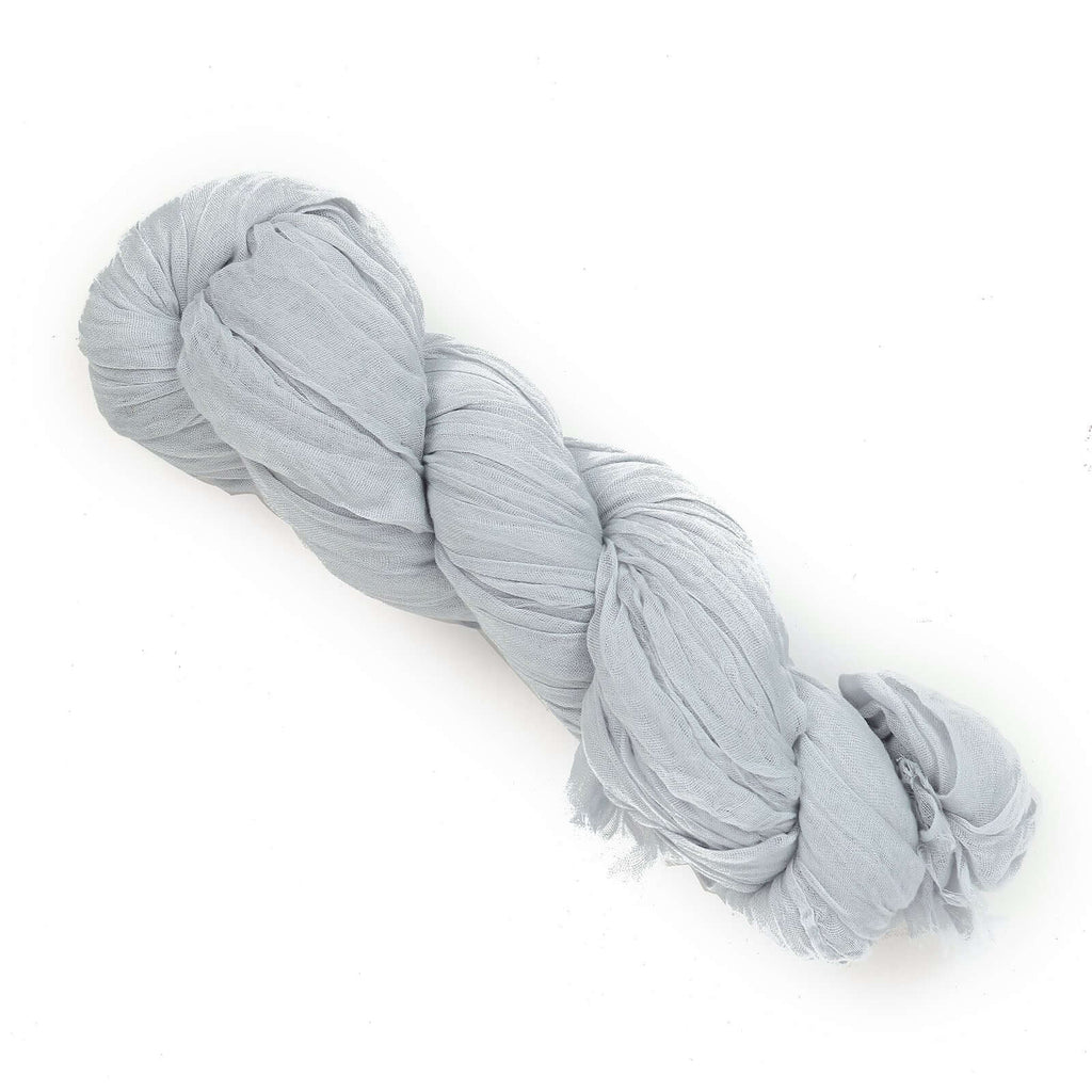 20ft Silver Gauze Cheesecloth Fabric Wedding Arch Drapery, Window Scarf Valance, Boho Decor Arbor Curtain Panel - Bell Racket Store