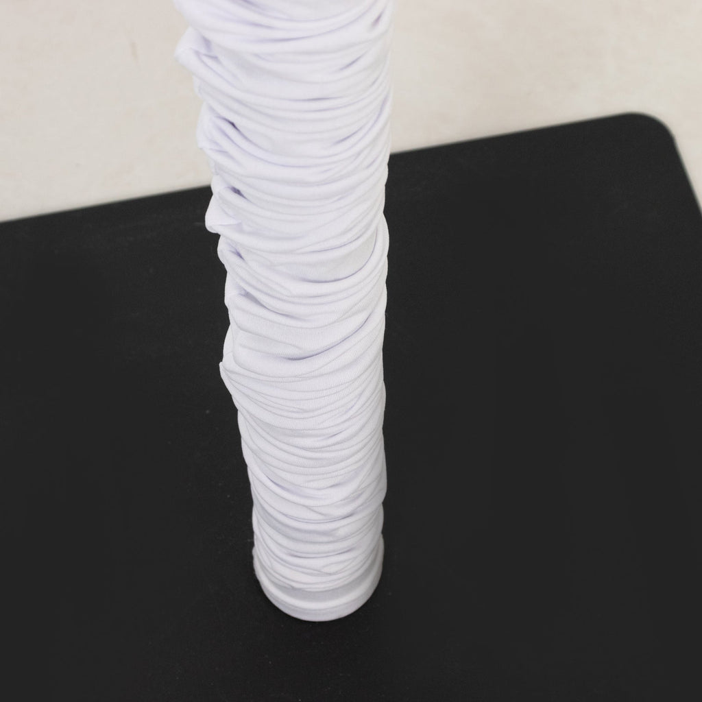 20ft Spandex Upright Pole Cover â€“ White, Stretch Fabric for Curved Aluminum Chandelier Hanger, Pipe & Drape, Lighting & Stage Use, Event Setup - Bell Racket Store