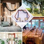 20ft Terracotta (Rust) Gauze Cheesecloth Fabric Wedding Arch Drapery, Window Scarf Valance, Boho Decor Arbor Curtain Panel - Bell Racket Store