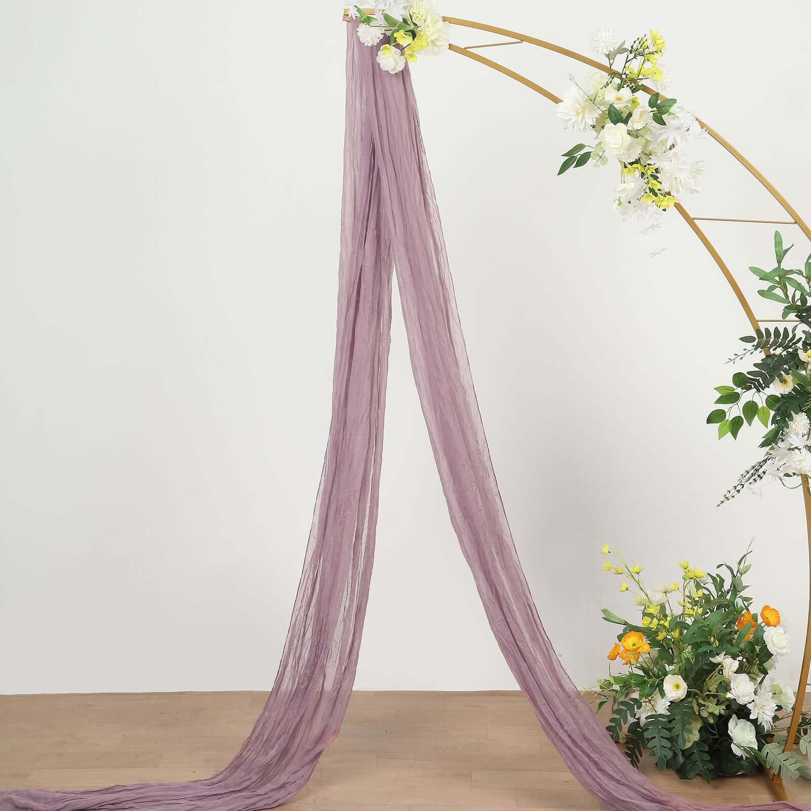 20ft Violet Amethyst Gauze Cheesecloth Fabric Wedding Arch Drapery, Window Scarf Valance, Boho Decor Arbor Curtain Panel - Bell Racket Store