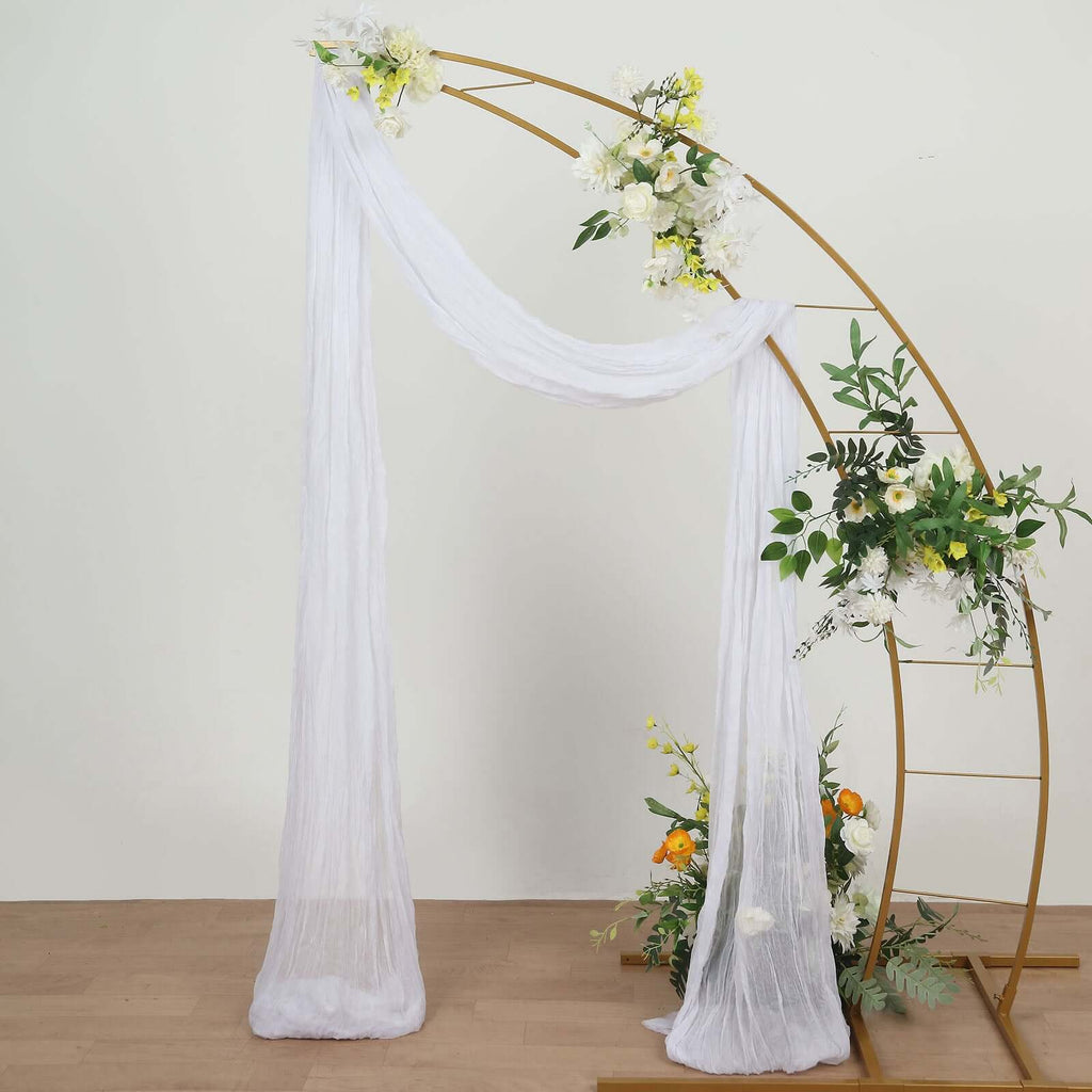 20ft White Gauze Cheesecloth Fabric Wedding Arch Drapery, Window Scarf Valance, Boho Decor Arbor Curtain Panel - Bell Racket Store