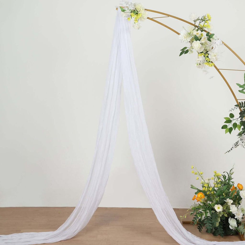 20ft White Gauze Cheesecloth Fabric Wedding Arch Drapery, Window Scarf Valance, Boho Decor Arbor Curtain Panel - Bell Racket Store