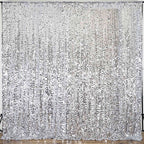 20ftx10ft Silver Big Payette Sequin Event Curtain Drapes, Backdrop Event Panel