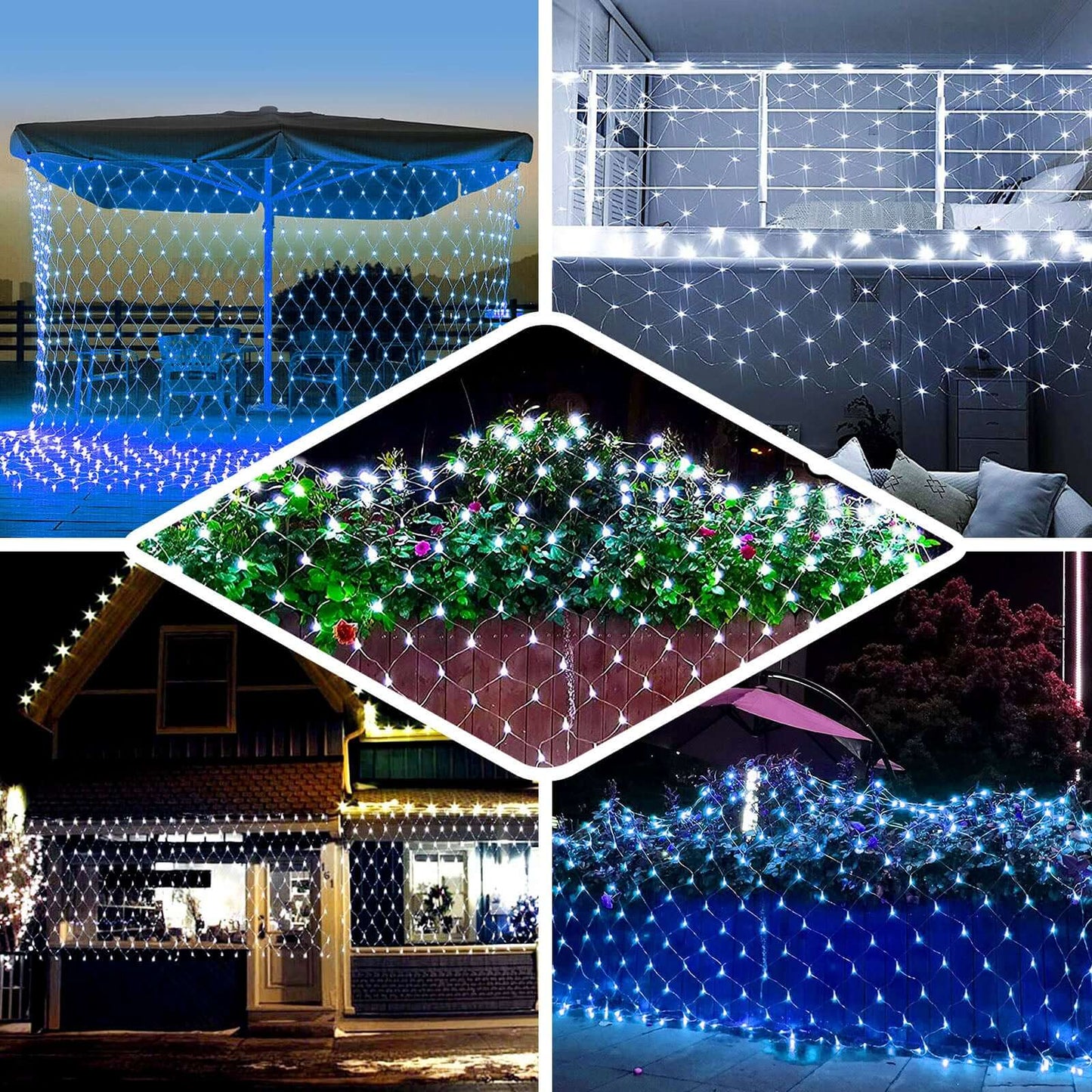 20ftx10ft White 600 LED Fish Net Lights, Fairy String Lights With 8 Modes - NestOCart