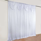 20ftx10ft White Premium Double Drape Satin Event Curtain Drapes, Glossy Photo Backdrop Event Panel