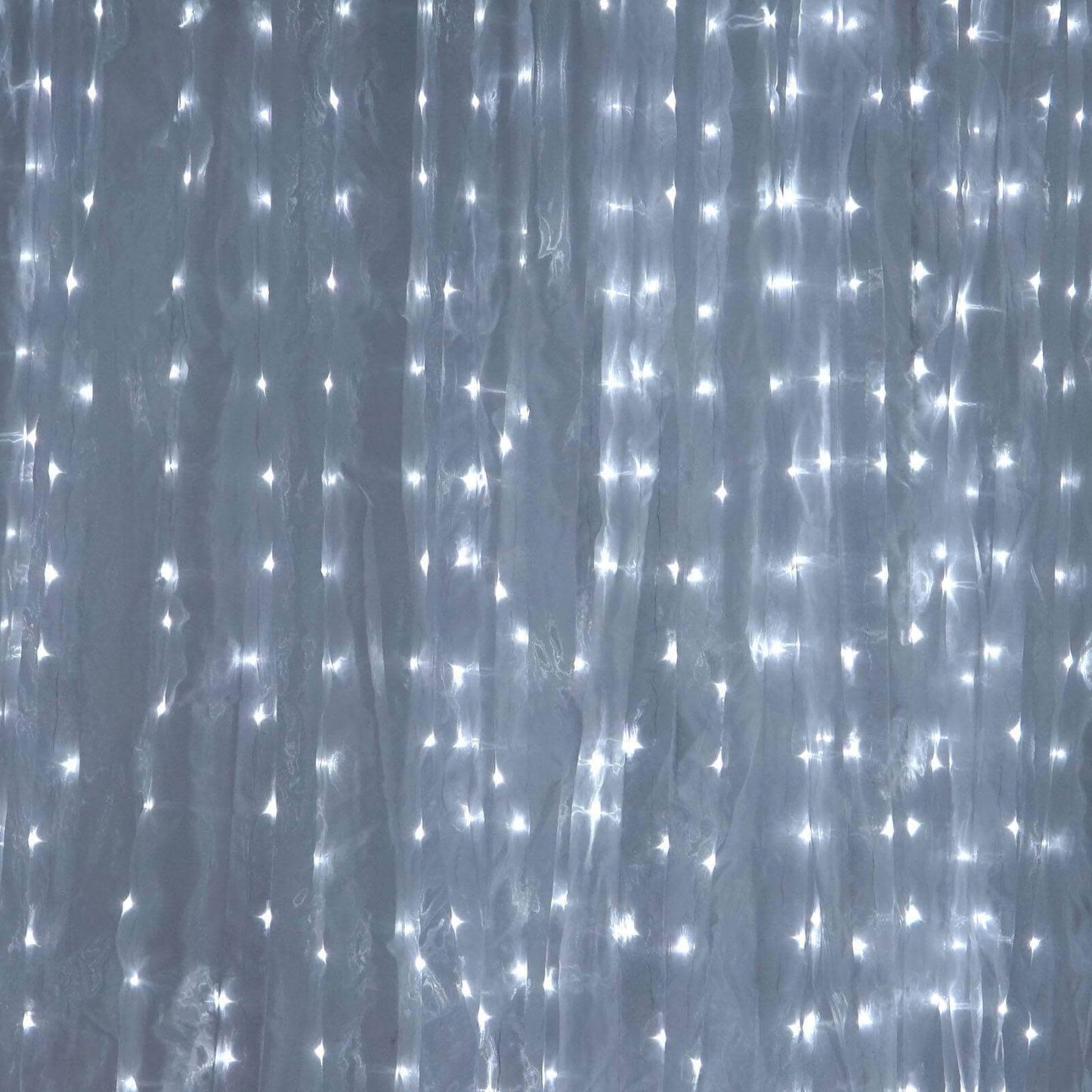 20ftx10ft White Sheer Organza w Cool LED Lights Decorative Curtain Panel - NestOCart