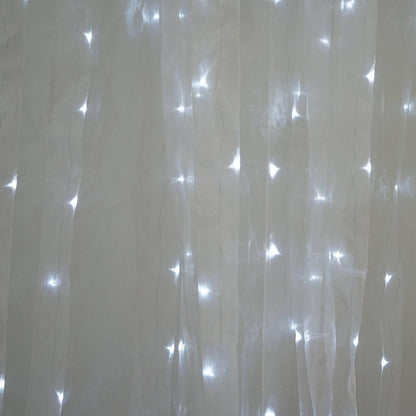 20ftx10ft White Sheer Organza w Cool LED Lights Decorative Curtain Panel - NestOCart