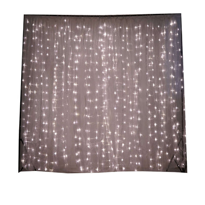 20ftx10ft White Sheer Organza w Warm LED Lights Decorative Curtain Panel - NestOCart