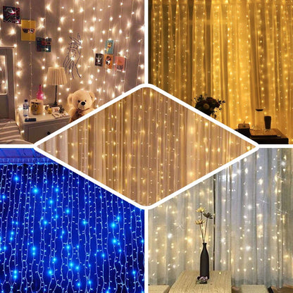 20ftx10ft White Sheer Organza w Warm LED Lights Decorative Curtain Panel - NestOCart