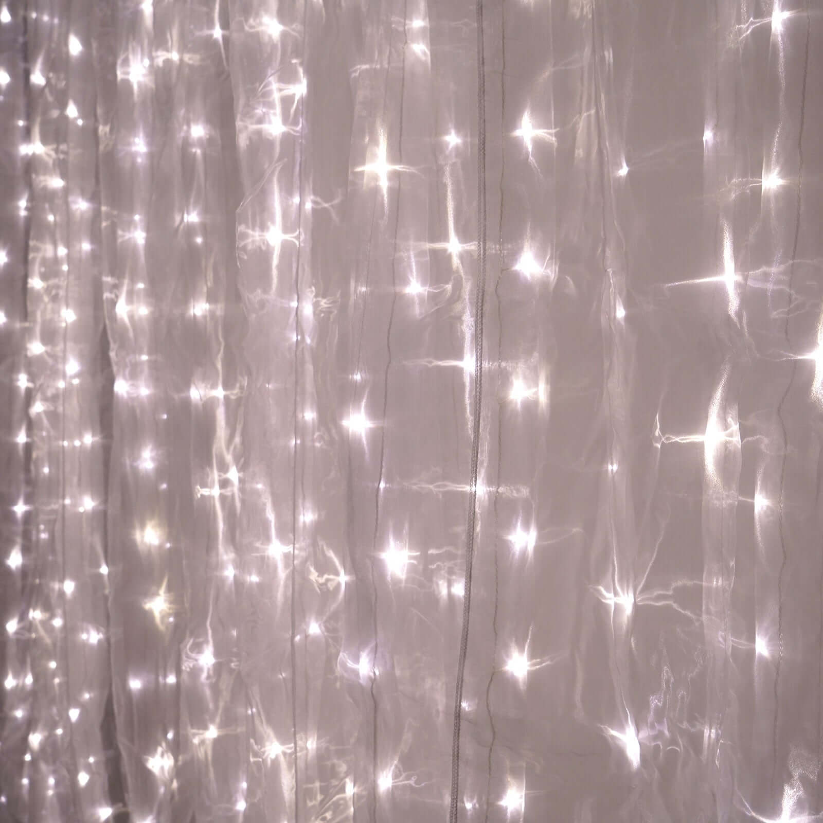 20ftx10ft White Sheer Organza w Warm LED Lights Decorative Curtain Panel - NestOCart