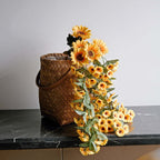 22" Artificial Hanging Vine Sunflower Bush, Draping Bouquet Garland - Bell Racket Store