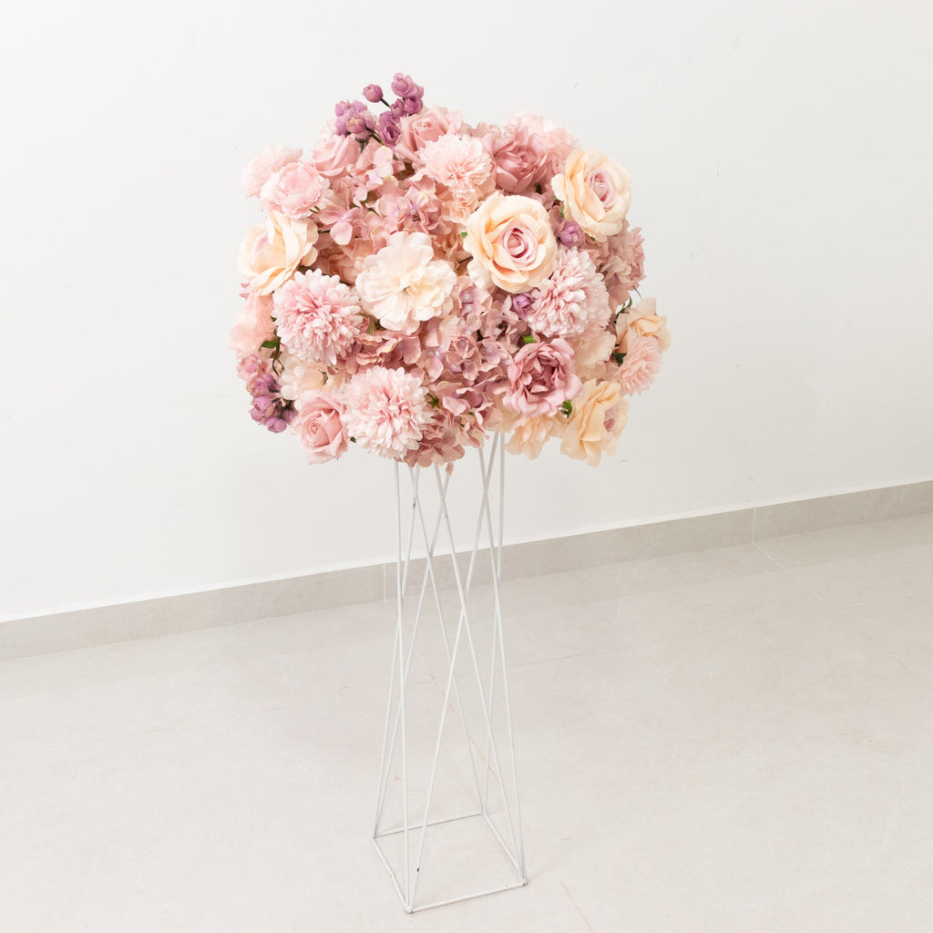 22 - Inch Dusty Rose Silk Flower Grand Centerpiece â€“ Pre - Arranged Artificial Rose, Hydrangea & Chrysanthemum Ball for Wedding & Event DÃ©cor - Bell Racket Store