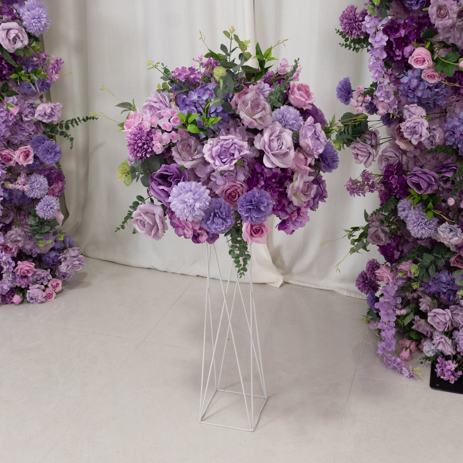 22 - Inch Lavender Lilac Silk Flower Grand Centerpiece â€“ Pre - Arranged Artificial Rose, Hydrangea & Chrysanthemum Ball for Wedding & Event DÃ©cor - Bell Racket Store
