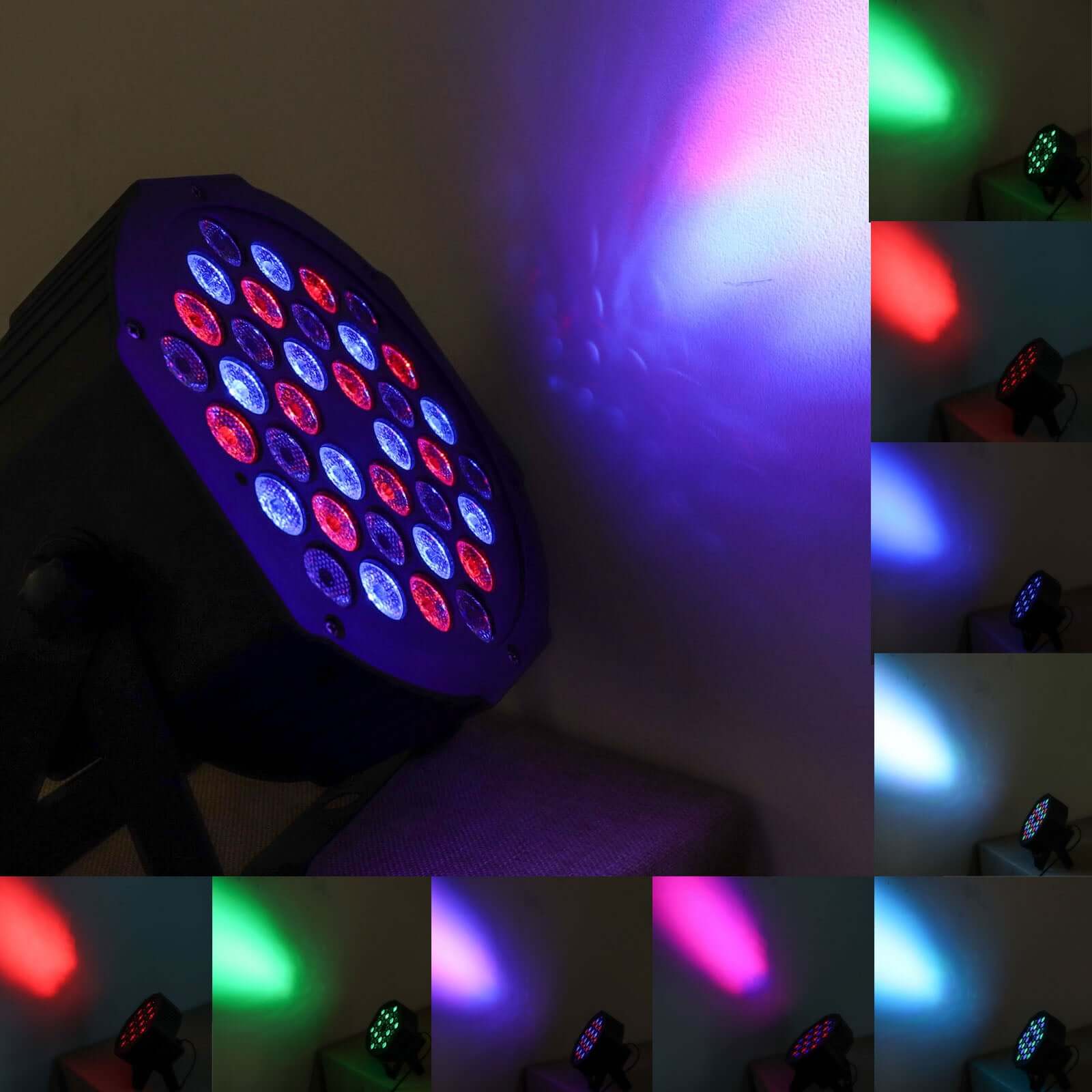 220V Auto Play Party Spotlight W Remote, 36 LED DJ Stage Uplight, RGB Multi - Color Sound Activated Strobe Par Light - Bell Racket Store