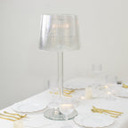 23" Crystal Candle Lamp with Ribbed Shade â€“ Clear Acrylic Column Candle Holder for Tealight & Taper Candles - Bell Racket Store