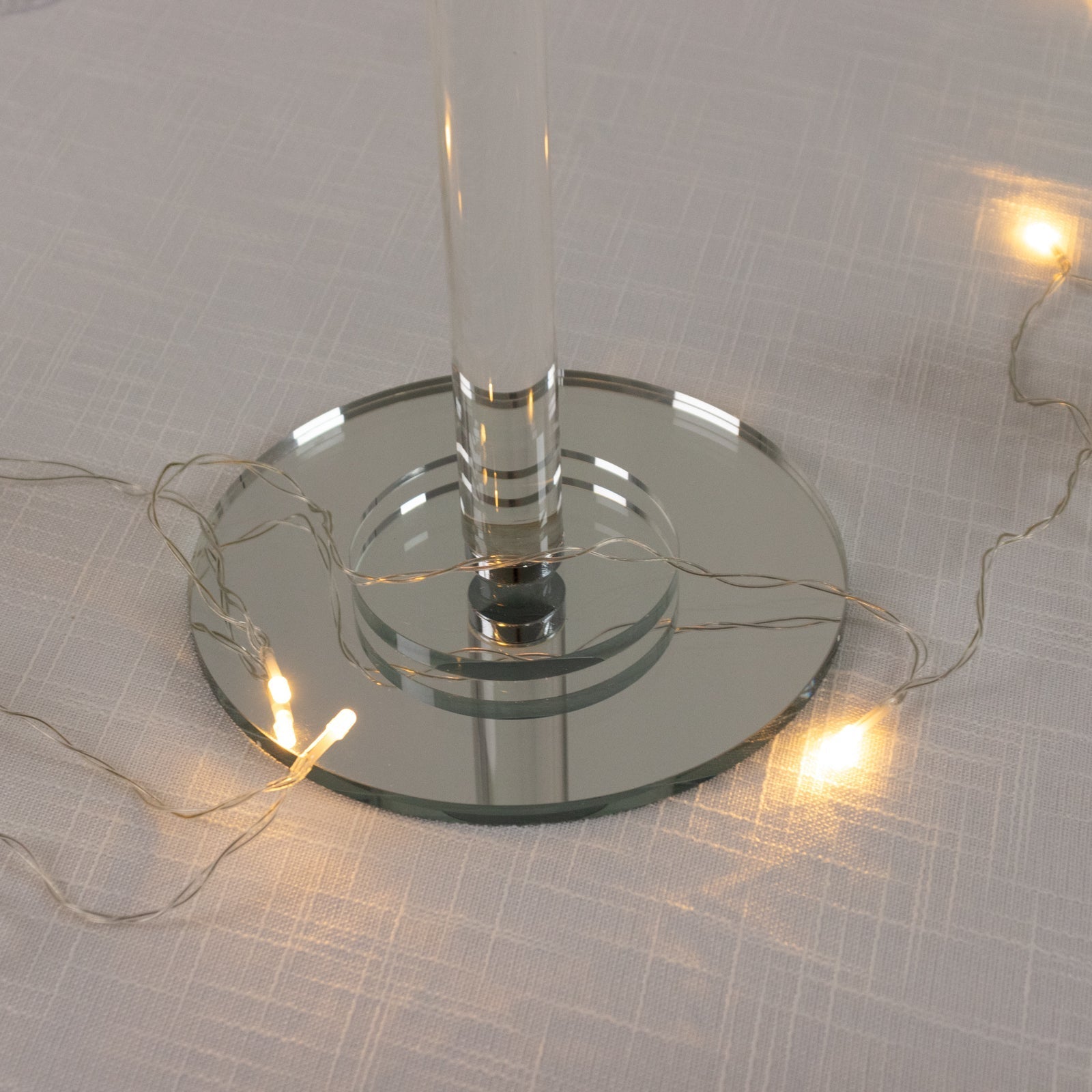 23" Crystal Candle Lamp with Ribbed Shade â€“ Clear Acrylic Column Candle Holder for Tealight & Taper Candles - Bell Racket Store